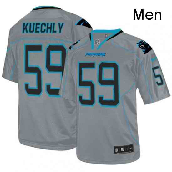 Mens Nike Carolina Panthers 59 Luke Kuechly Elite Lights Out Grey NFL Jersey